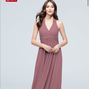 Halter David’s Bridal Bridesmaid Dress Chianti